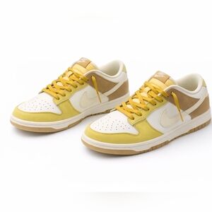 🆕️Nike Dunk Low White Yellow Tan Gum Sole Sneakers Men’s Size 11 Clean Shoe